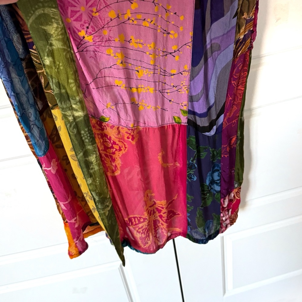 Sacred Threads Floral Patchwork Cardigan Medium B… - image 6